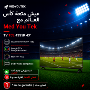 TV TCL 43S5K 43" Smart QLED Full HD Google TV — HDR Dolby Audio