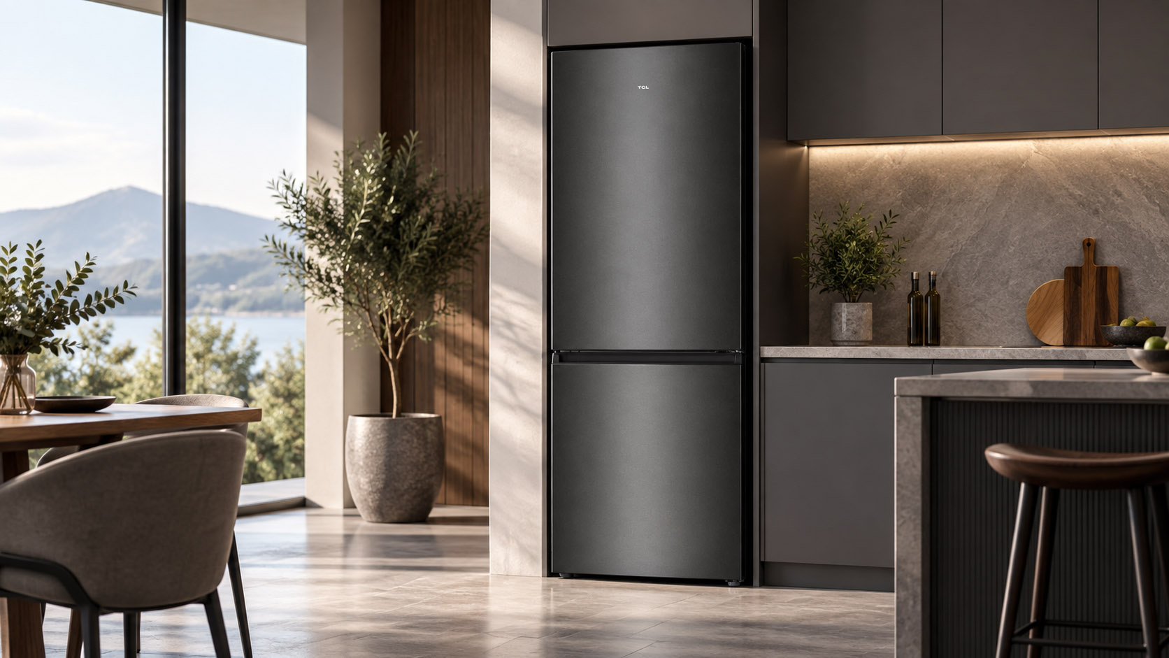 REFRIGERATEUR TCL COMBINE NOIR INOX P521BFBN(384L)NETTE – Image 4